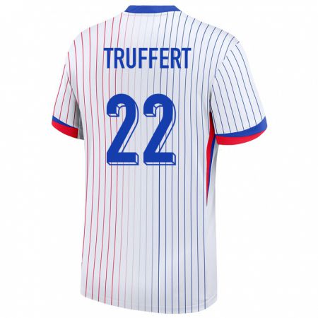 Kandiny Kinder Frankreich Adrien Truffert #22 Weiß Auswärtstrikot Trikot 24-26 T-Shirt
