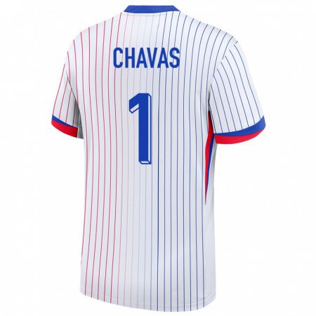 Kandiny Kinder Frankreich Mylene Chavas #1 Weiß Auswärtstrikot Trikot 24-26 T-Shirt