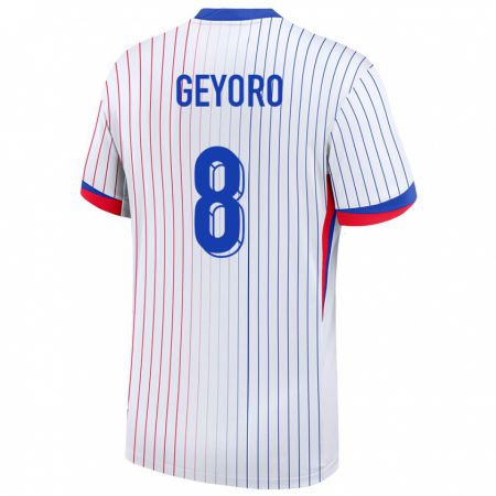 Kandiny Kinder Frankreich Grace Geyoro #8 Weiß Auswärtstrikot Trikot 24-26 T-Shirt