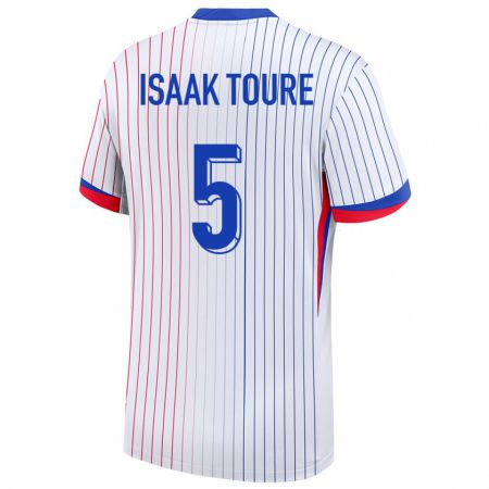 Kandiny Kinder Frankreich Souleymane Isaak Toure #5 Weiß Auswärtstrikot Trikot 24-26 T-Shirt