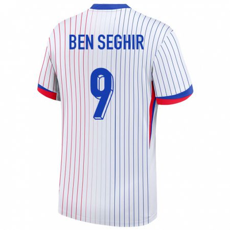 Kandiny Kinder Frankreich Salim Ben Seghir #9 Weiß Auswärtstrikot Trikot 24-26 T-Shirt