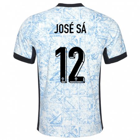 Kandiny Kinder Portugal Jose Sa #12 Cremeblau Auswärtstrikot Trikot 24-26 T-Shirt