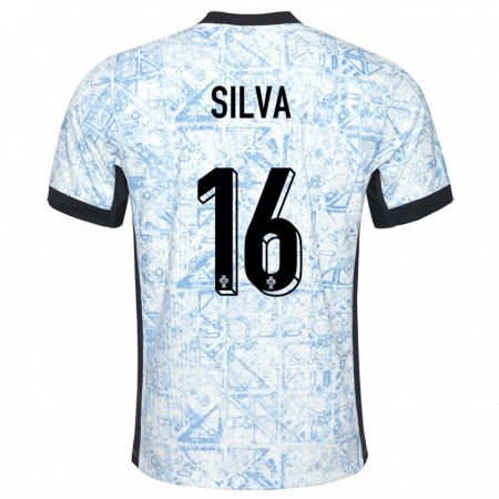 Kandiny Kinder Portugal Diana Silva #16 Cremeblau Auswärtstrikot Trikot 24-26 T-Shirt