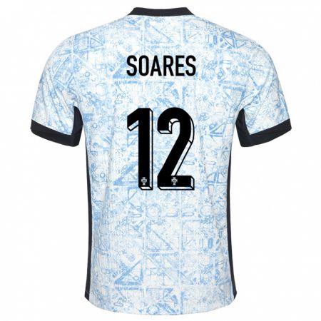 Kandiny Kinder Portugal Samuel Soares #12 Cremeblau Auswärtstrikot Trikot 24-26 T-Shirt