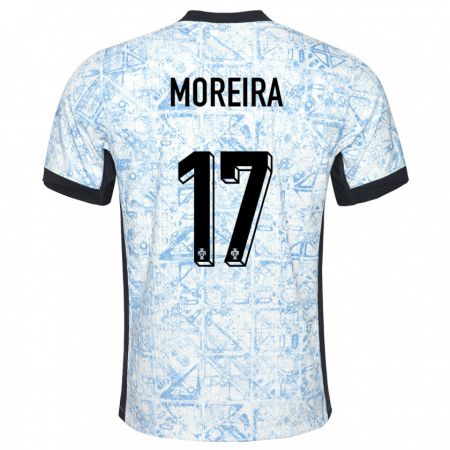 Kandiny Kinder Portugal Afonso Moreira #17 Cremeblau Auswärtstrikot Trikot 24-26 T-Shirt