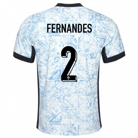 Kandiny Kinder Portugal Martim Fernandes #2 Cremeblau Auswärtstrikot Trikot 24-26 T-Shirt