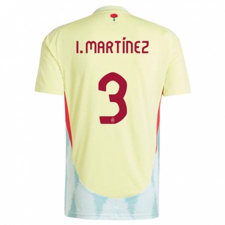 Kandiny Kinder Spanien Inigo Martinez #3 Gelb Auswärtstrikot Trikot 24-26 T-Shirt