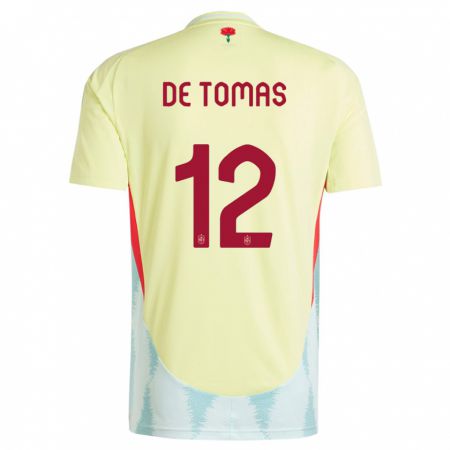 Kandiny Kinder Spanien Raul De Tomas #12 Gelb Auswärtstrikot Trikot 24-26 T-Shirt