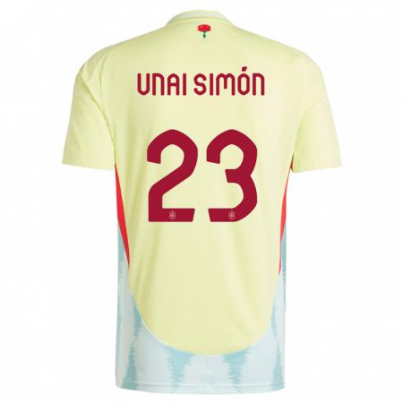 Kandiny Kinder Spanien Unai Simon #23 Gelb Auswärtstrikot Trikot 24-26 T-Shirt