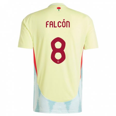 Kandiny Kinder Spanien Andrea Falcon #8 Gelb Auswärtstrikot Trikot 24-26 T-Shirt