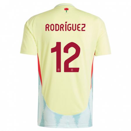Kandiny Kinder Spanien Lucia Rodriguez #12 Gelb Auswärtstrikot Trikot 24-26 T-Shirt