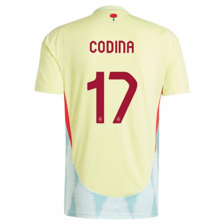 Kandiny Kinder Spanien Laia Codina #17 Gelb Auswärtstrikot Trikot 24-26 T-Shirt