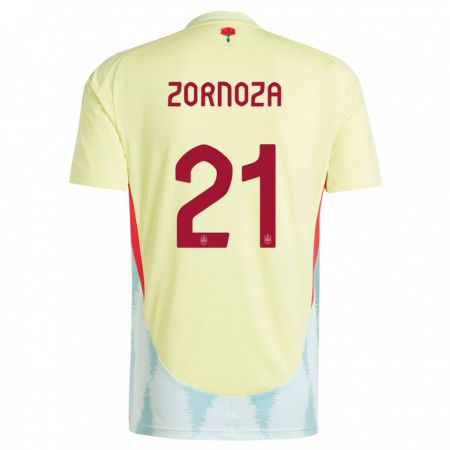 Kandiny Kinder Spanien Claudia Zornoza #21 Gelb Auswärtstrikot Trikot 24-26 T-Shirt