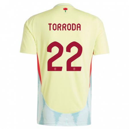 Kandiny Kinder Spanien Anna Torroda #22 Gelb Auswärtstrikot Trikot 24-26 T-Shirt