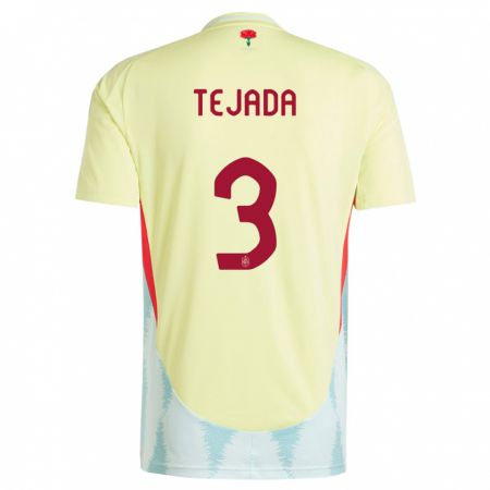 Kandiny Kinder Spanien Ana Tejada #3 Gelb Auswärtstrikot Trikot 24-26 T-Shirt