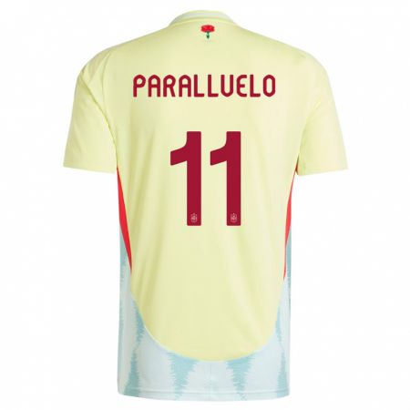 Kandiny Kinder Spanien Salma Paralluelo #11 Gelb Auswärtstrikot Trikot 24-26 T-Shirt