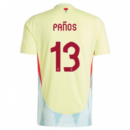 Kandiny Kinder Spanien Sandra Panos #13 Gelb Auswärtstrikot Trikot 24-26 T-Shirt