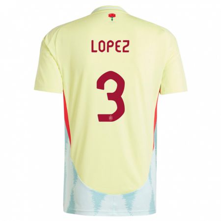 Kandiny Kinder Spanien Juan Lopez #3 Gelb Auswärtstrikot Trikot 24-26 T-Shirt