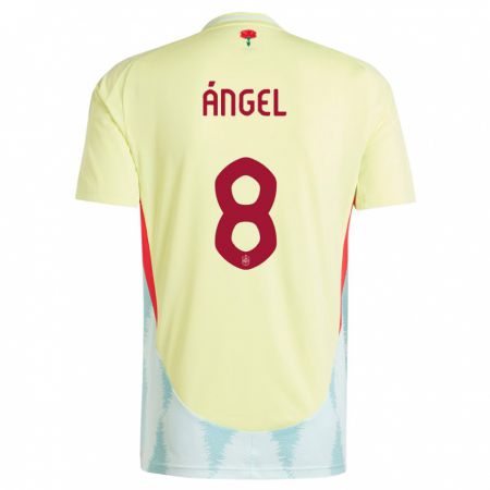 Kandiny Kinder Spanien Manuel Angel #8 Gelb Auswärtstrikot Trikot 24-26 T-Shirt