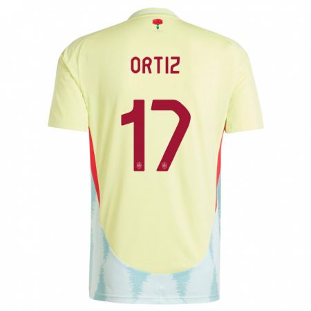 Kandiny Kinder Spanien Angel Ortiz #17 Gelb Auswärtstrikot Trikot 24-26 T-Shirt