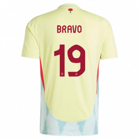 Kandiny Kinder Spanien Iker Bravo #19 Gelb Auswärtstrikot Trikot 24-26 T-Shirt
