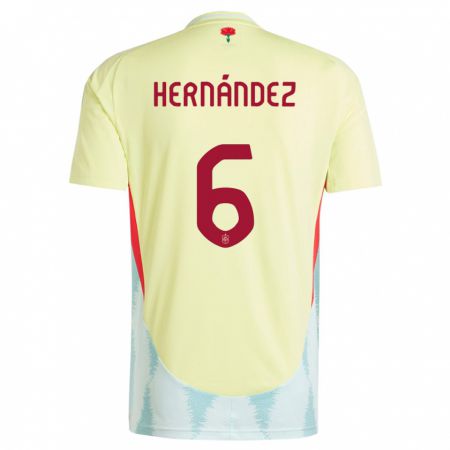 Kandiny Kinder Spanien Gerard Hernandez #6 Gelb Auswärtstrikot Trikot 24-26 T-Shirt
