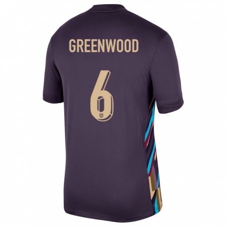 Kandiny Kinder England Alex Greenwood #6 Dunkle Rosine Auswärtstrikot Trikot 24-26 T-Shirt