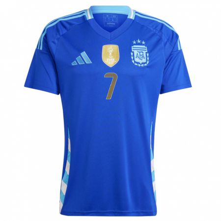 Kandiny Kinder Argentinien Juan Gauto #7 Blau Auswärtstrikot Trikot 24-26 T-Shirt
