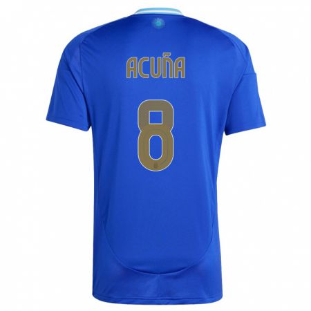 Kandiny Kinder Argentinien Marcos Acuna #8 Blau Auswärtstrikot Trikot 24-26 T-Shirt