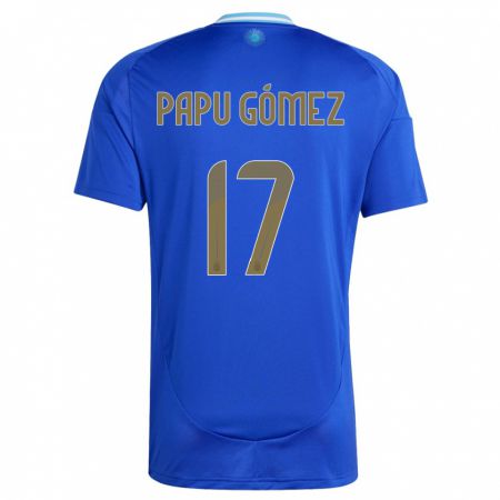 Kandiny Kinder Argentinien Papu Gomez #17 Blau Auswärtstrikot Trikot 24-26 T-Shirt