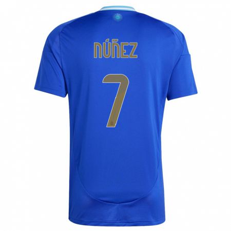 Kandiny Kinder Argentinien Romina Nunez #7 Blau Auswärtstrikot Trikot 24-26 T-Shirt