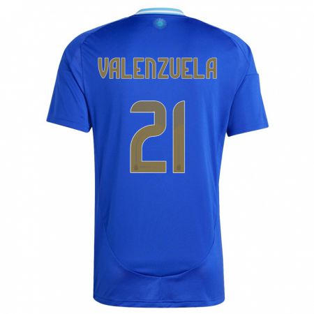 Kandiny Kinder Argentinien Fernando Valenzuela #21 Blau Auswärtstrikot Trikot 24-26 T-Shirt