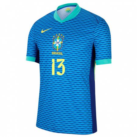 Kandiny Kinder Brasilien Roger Ibanez #13 Blau Auswärtstrikot Trikot 24-26 T-Shirt