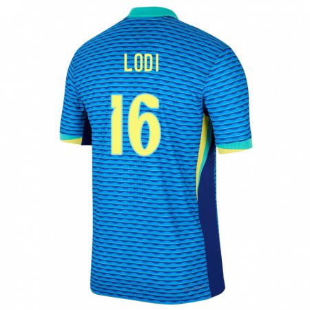 Kandiny Kinder Brasilien Renan Lodi #16 Blau Auswärtstrikot Trikot 24-26 T-Shirt