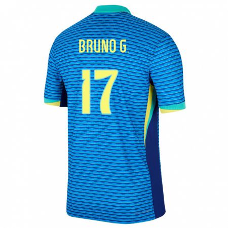 Kandiny Kinder Brasilien Bruno Guimaraes #17 Blau Auswärtstrikot Trikot 24-26 T-Shirt