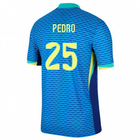 Kandiny Kinder Brasilien Pedro #25 Blau Auswärtstrikot Trikot 24-26 T-Shirt