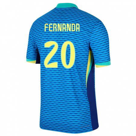 Kandiny Kinder Brasilien Fernanda Palermo #20 Blau Auswärtstrikot Trikot 24-26 T-Shirt