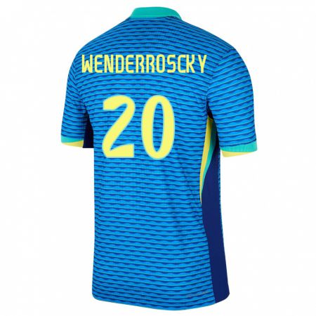Kandiny Kinder Brasilien Arthur Wenderroscky #20 Blau Auswärtstrikot Trikot 24-26 T-Shirt