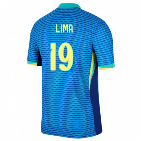 Kandiny Kinder Brasilien Felipe Lima #19 Blau Auswärtstrikot Trikot 24-26 T-Shirt