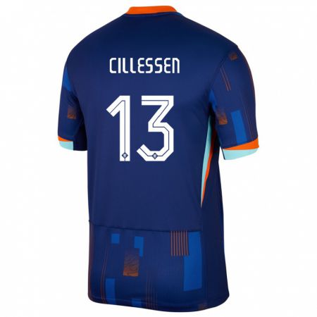 Kandiny Kinder Niederlande Jasper Cillessen #13 Blau Auswärtstrikot Trikot 24-26 T-Shirt