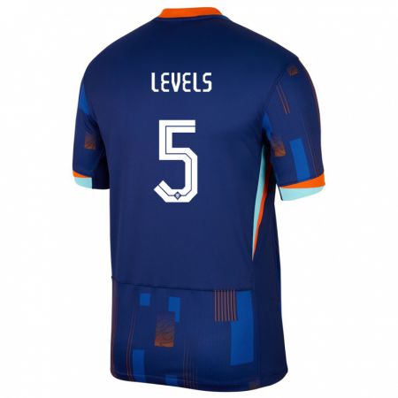 Kandiny Kinder Niederlande Janou Levels #5 Blau Auswärtstrikot Trikot 24-26 T-Shirt