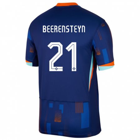 Kandiny Kinder Niederlande Lineth Beerensteyn #21 Blau Auswärtstrikot Trikot 24-26 T-Shirt