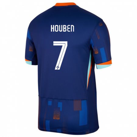 Kandiny Kinder Niederlande Iggy Houben #7 Blau Auswärtstrikot Trikot 24-26 T-Shirt