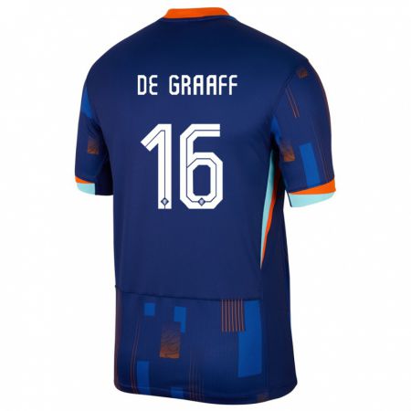 Kandiny Kinder Niederlande Tom De Graaff #16 Blau Auswärtstrikot Trikot 24-26 T-Shirt