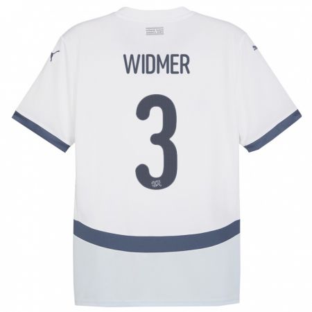 Kandiny Kinder Schweiz Silvan Widmer #3 Weiß Auswärtstrikot Trikot 24-26 T-Shirt