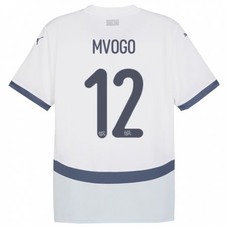 Kandiny Kinder Schweiz Yvon Mvogo #12 Weiß Auswärtstrikot Trikot 24-26 T-Shirt