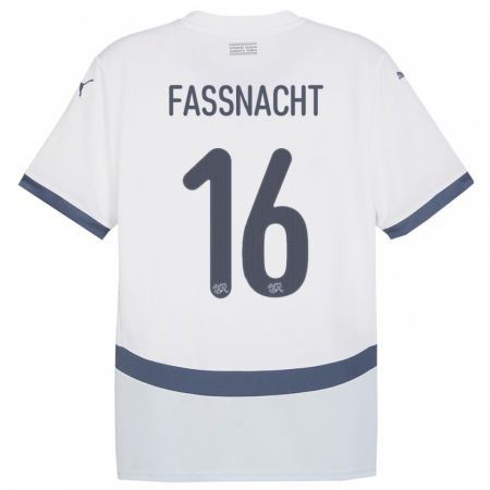 Kandiny Kinder Schweiz Christian Fassnacht #16 Weiß Auswärtstrikot Trikot 24-26 T-Shirt