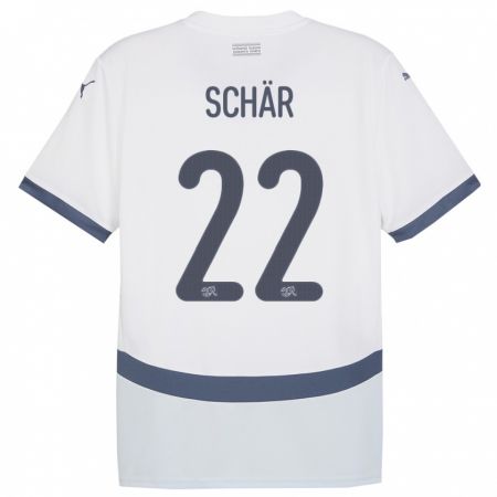 Kandiny Kinder Schweiz Fabian Schar #22 Weiß Auswärtstrikot Trikot 24-26 T-Shirt