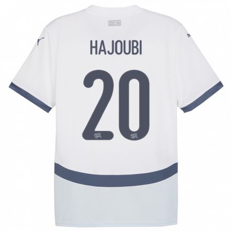 Kandiny Kinder Schweiz Amin Hajoubi #20 Weiß Auswärtstrikot Trikot 24-26 T-Shirt