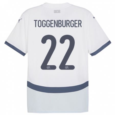 Kandiny Kinder Schweiz Nando Toggenburger #22 Weiß Auswärtstrikot Trikot 24-26 T-Shirt